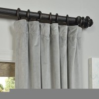 Hpd Half Price Drapes Signature Velvet Thermal Blackout Curtains For Living Room 108 Inch Long 1 Panel Rod Pocket Insulated Bl