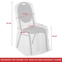 Lann'S Linens 100 Pcs White Polyester Banquet Chair Covers For Wedding, Party, And Receptions - Elegant Cloth Slipcovers