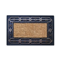 A1 Home Collections A1Home200024 Entrance Rubber Coir Heavy Duty Doormat 18X30 Chain Home Black