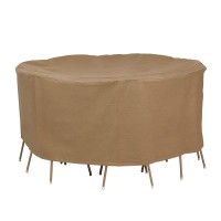 Classic Accessories Duck Covers Essential Water-Resistant 90 Inch Round Patio Table & Chair Set Cover