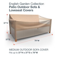 Budge P3W02Pm1 English Garden Patio Sofa Cover Heavy Duty And Waterproof, Medium, Two-Tone Tan