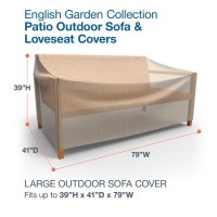 Budge P3W04Pm1 English Garden Patio Sofa Cover Heavy Duty And Waterproof, Large, Two-Tone Tan