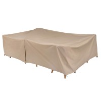 Modern Leisure 8576A Patio Table And Chairs Cover, Outdoor Furniture Set Cover, Waterproof, 76 L X 115 W X 30 H Inches, Extra Large, Tan Khaki