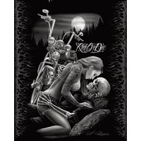 Dga Ride Or Die Motorcycle Biker Lovers Queen Size Luxury Royal Plush Blanket