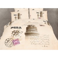 Dolce Mela Dm494T 4Piece Novelty Dorm Room Bedding Duvet Cover Set Twin Pisa Offwhite