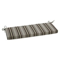 Pillow Perfect Stripe Indooroutdoor Sofa Setee Bench Swing Cushion With Ties Weather And Fade Resistant 18 X 45 Blackg