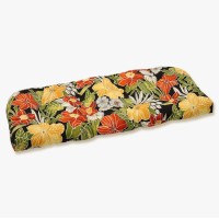 Pillow Perfect Tropic Floral Indoor/Outdoor Sofa Setee Swing Cushion, Tufted, Weather, And Fade Resistant, 19