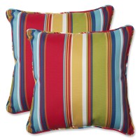 Pillow Perfect Stripe Indoor/Outdoor Accent Throw Pillow, Plush Fill, Weather, And Fade Resistant, Large Throw - 18.5