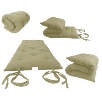 Twin Size Traditional Japanese Floor Futon Mattresses, Tatami Foldable Cushion Mats, Yoga, Meditaion 80 X 39 X 3 (Tan)