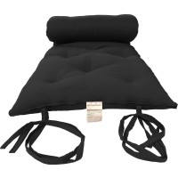 D&D Futon Furniture Twin Size Traditional Japanese Floor Futon Mattresses, Tatami Foldable Cushion Mats, Yoga, Meditaion 80 X 39 X 3 (Black)