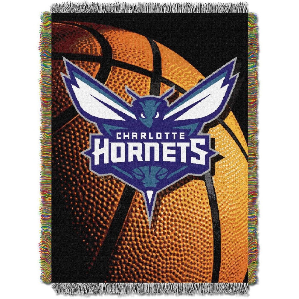 Northwest Nba Charlotte Hornets Unisexadult Woven Tapestry Throw Blanket 48 X 60 Photo Real