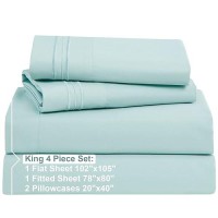 Nestl King Size Sheets Set 4 Piece King Sheets Bed Sheets For King Size Bed Double Brushed King Bed Sheets Hotel Luxury Lig