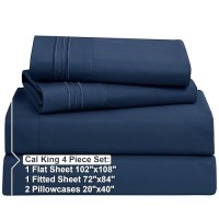 Nestl Cal King Size Sheets Set 4 Piece California King Sheets Deep Pocket Hotel Luxury Extra Soft Breathable And Cooling