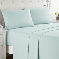 Nestl Sheet Set 4Piece California King Light Blue Microfiber Extra Soft Double Brushed Bed Linen Set