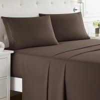 Nestl Full Size Sheet Sets 4 Piece Full Size Sheets Deep Pocket Hotel Luxury Extra Soft Breathable And Cooling Chocolate