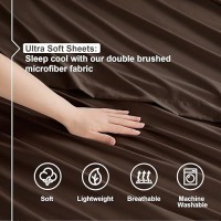 Nestl Full Size Sheet Sets 4 Piece Full Size Sheets Deep Pocket Hotel Luxury Extra Soft Breathable And Cooling Chocolate