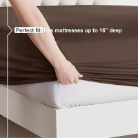 Nestl Full Size Sheet Sets 4 Piece Full Size Sheets Deep Pocket Hotel Luxury Extra Soft Breathable And Cooling Chocolate