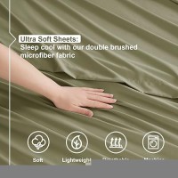 Nestl Full Size Sheet Sets 4 Piece Full Size Sheets Sage Green Sheets Full Size Bed Sheets Double Brushed Bed Sheets Full Si