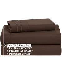 Nestl Twin Xl Sheets Set 3 Piece Twin Xl Bed Sheets Deep Pocket Hotel Luxury Extra Soft Breathable And Cooling Chocolate