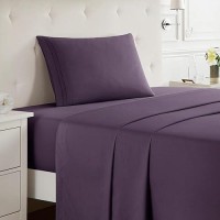 Nestl Twin Xl Sheets Set 3 Piece Xl Twin Sheets Double Brushed Twin Xl Sheets For Adjustable Bed Purple Twin Xl Sheet Set H