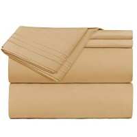 Nestl Twin Xl Sheets Set 3 Piece Xl Twin Sheets Double Brushed Twin Xl Sheets For Adjustable Bed Camel Gold Twin Xl Sheet Se