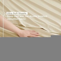 Nestl Twin Sheets Set 3 Piece Twin Bed Sheets Deep Pocket Hotel Luxury Extra Soft Breathable And Cooling Beige Cream Shee