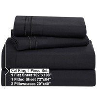 Nestl Cal King Size Sheets Set 4 Piece California King Sheets Deep Pocket Hotel Luxury Extra Soft Breathable And Cooling