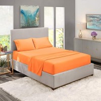 Nestl Full Size Sheet Sets 4 Piece Full Size Sheets Light Orange Sheets Full Size Bed Sheets Double Brushed Bed Sheets Full