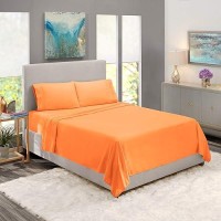 Nestl Full Size Sheet Sets 4 Piece Full Size Sheets Light Orange Sheets Full Size Bed Sheets Double Brushed Bed Sheets Full