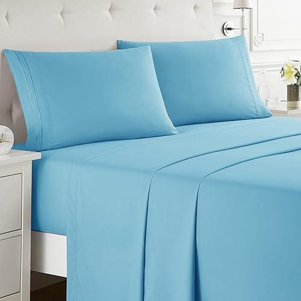 Nestl Full Size Sheet Sets 4 Piece Full Size Sheets Bright Blue Sheets Full Size Bed Sheets Double Brushed Bed Sheets Full S