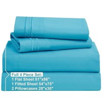 Nestl Full Size Sheet Sets 4 Piece Full Size Sheets Bright Blue Sheets Full Size Bed Sheets Double Brushed Bed Sheets Full S