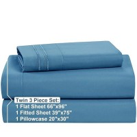 Nestl Twin Sheets Set 3 Piece Twin Bed Sheets Double Brushed Twin Sheet Set Hotel Luxury Bed Sheets Twin Size Extra Soft Bl