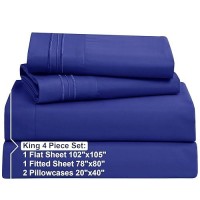 Nestl King Size Sheets Set 4 Piece King Sheets Bed Sheets For King Size Bed Double Brushed King Bed Sheets Hotel Luxury Roy