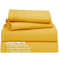 Nestl Full Size Sheet Sets 4 Piece Full Size Sheets Yellow Sheets Full Size Bed Sheets Double Brushed Bed Sheets Full Size