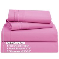 Nestl Full Size Sheet Sets 4 Piece Full Size Sheets Light Pink Sheets Full Size Bed Sheets Double Brushed Bed Sheets Full Si