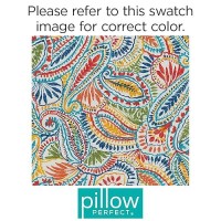 Pillow Perfect Paisley Indooroutdoor Accent Throw Pillow Plush Fill Weather And Fade Resistant Floor 25 X 25 Bluemu