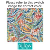 Pillow Perfect Paisley Indooroutdoor Accent Throw Pillow Plush Fill Weather And Fade Resistant Floor 25 X 25 Bluemu