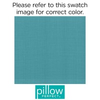 Pillow Perfect Forsyth Solid Indoor/Outdoor Pillow, Plush Fiber Fill, Weather And Fade Resistant, Turquoise, Floor 25