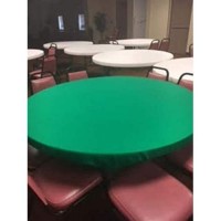 Felt Poker Table Cover - Patio Tablecloth Bonnet With Elastic Band- For Round 36 Inch Table - Patio Table (Green, 48 Inch Round)