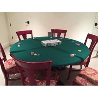 Felt Poker Table Cover - Patio Tablecloth Bonnet With Elastic Band- For Round 36 Inch Table - Patio Table (Green, 48 Inch Round)