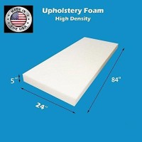 Foamtouch Upholstery Foam Cushion High Density 5 Height X 24 Width X 84 Length Made In Usa