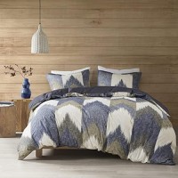 Inkivy Alpine Duvet Cover Set Navy Kingcal King