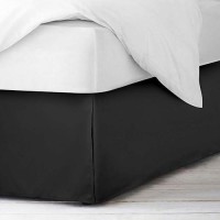 Nestl Black Twin Bed Skirt Twin Size Bed Skirt 14 Inch Drop Brushed Microfiber Bed Skirts Hotel Quality Pleated Bed Skirt