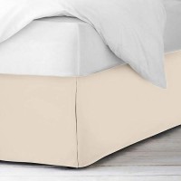 Nestl Cream Twin Bed Skirt Twin Size Bed Skirt 14 Inch Drop Brushed Microfiber Bed Skirts Hotel Quality Pleated Bed Skirt