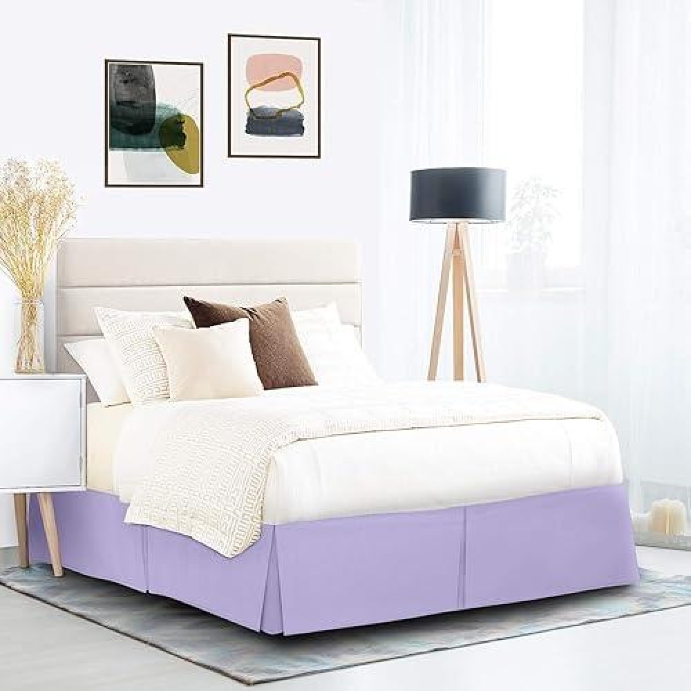 Nestl Lavender Bed Skirt Queen Size Queen Bed Skirt 14 Inch Drop Brushed Microfiber Bed Skirts Hotel Quality Pleated Bed S