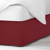 Nestl Red Heaven Twin Bed Skirt Twin Size Bed Skirt 14 Inch Drop Brushed Microfiber Bed Skirts Hotel Quality Pleated Bed S