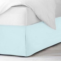 Nestl Light Baby Blue Bed Skirt King Size King Bed Skirt 14 Inch Drop Brushed Microfiber Bed Skirts Hotel Quality Pleated