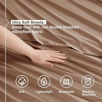 Nestl Cal King Sheets Set 4 Piece California King Sheets Extra Soft Double Brushed Cal King Size Sheets Cal Sheets For King