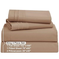 Nestl King Size Sheets Set 4 Piece King Sheets Bed Sheets For King Size Bed Double Brushed King Bed Sheets Hotel Luxury Tau