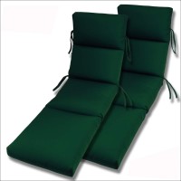 Comfort Classics Inc. Set Of 2-22X74X5 Sunbrella Indoor/Outdoor Fabrics In Forest Green Channeled Chaise Cushion